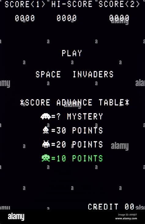 Space Invaders Bally Midway Taito 1978 Vintage Arcade Videogame Screen Shot Editorial Use Only