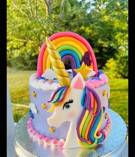 Unicorn And Rainbow Cake Toppers Unicorn Cake Decoration Etsy