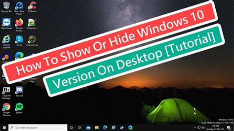 Mostrar ocultar versión Windows 10 en el escritorio tutorial en video