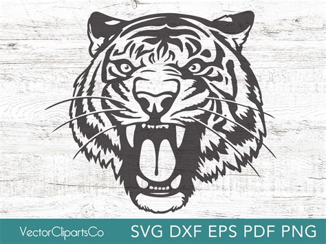 Tiger Svg Png Dxf Roaring Tiger Clipart Tiger Silhouette Cut Etsy | The