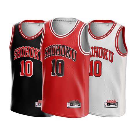 Jual Jersey Sakuragi Hanamichi Shohoku 10 Slam Dunk Hitam Merah Putih