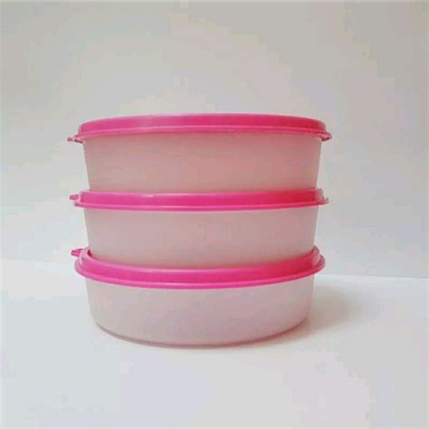 Tupperware Pink Medium Handy Bowl Round Wadah Bundar Penyimpanan