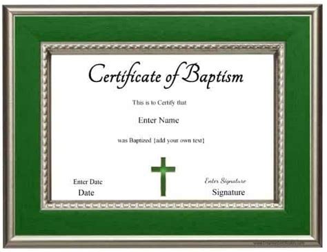 Free Printable Baptism Certificate Customizable