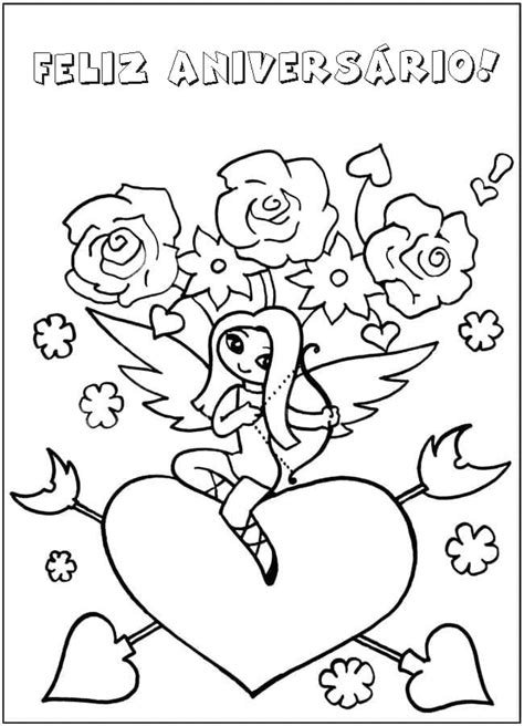 Cartão De Aniversário Para Professora Para Colorir - Desenhos de Feliz aniversário para colorir. Imprimir cartão postal