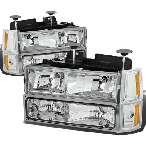 Auto Dynasty 8pcs Headlights Assembly With Bumper And Corner Lamps