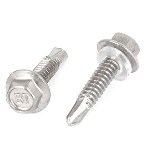 M X Mm Stainless Steel Hex Washer Head Self Drilling Screws Pcs