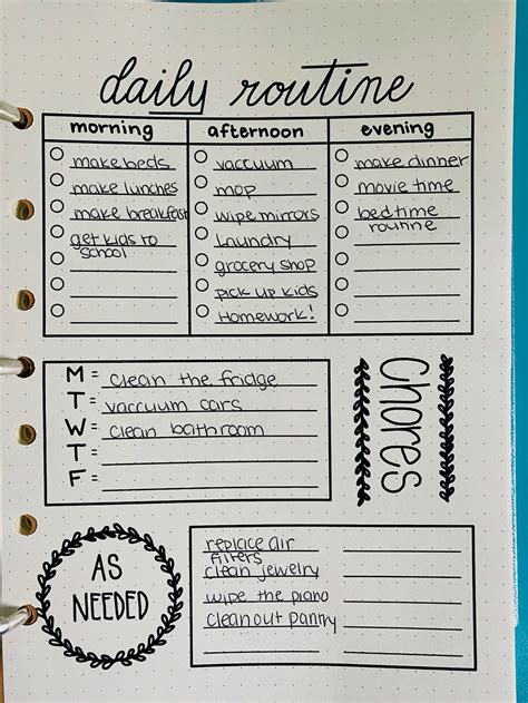 Printable Bullet Journal Daily Routine Page Etsy Singapore