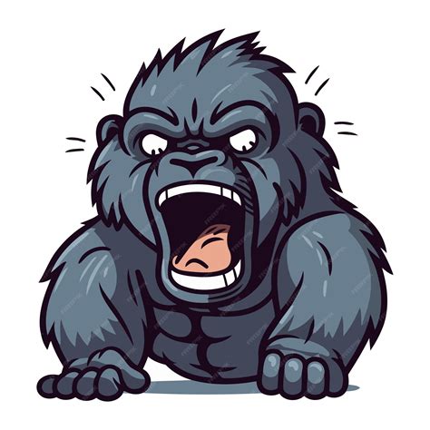 Premium Vector Angry Gorilla Cartoon Mascot Vector Illustration Of A