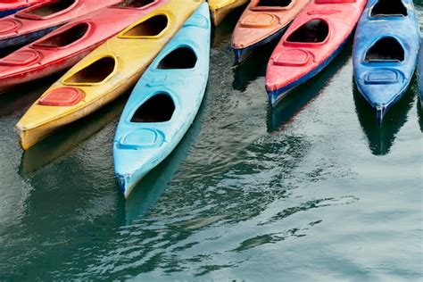 Premium Photo Colourful Kayaks In The Sea