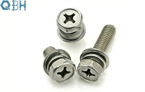 Stainless Steel Cross Recessed Bolt Hexagon Head Combination Screw