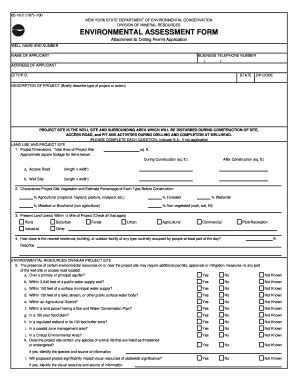 Fillable Online Dec Ny Environmental Assessment Form ENVIRONMENTAL