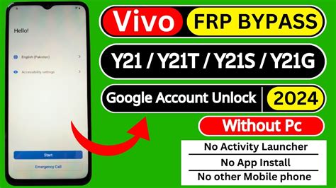 Vivo Y21 Y21T Y21S Y21G Android 12 13 FRP Bypass Without Pc