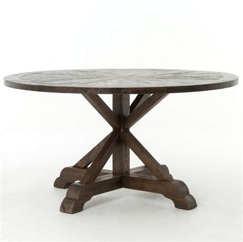 Umber Reclaimed Wood 59 Round Pedestal Dining Table Zin Home