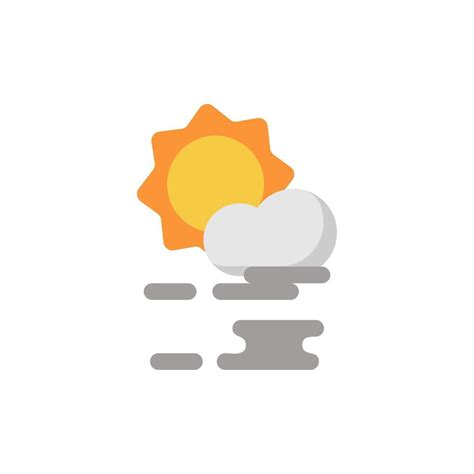 Icon Clouds And Fog Foggy Weather Cloudy Sun Editable Isolated