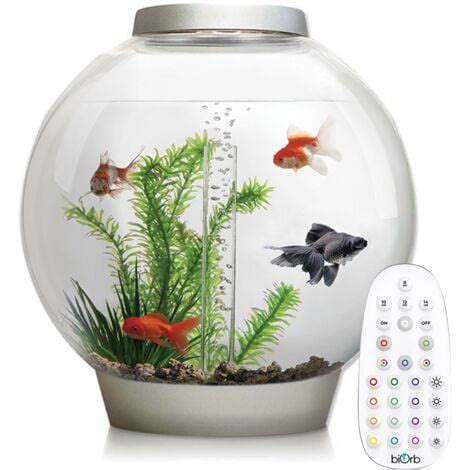 Biorb Classic L Aquarium In Silver With Mcr Led Lighting And Heater Pack