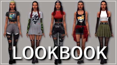 Grunge Lookbook The Sims Lookbook Cc List Youtube