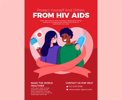 Hiv Aids Awareness Poster Vector Art & Graphics | freevector.com