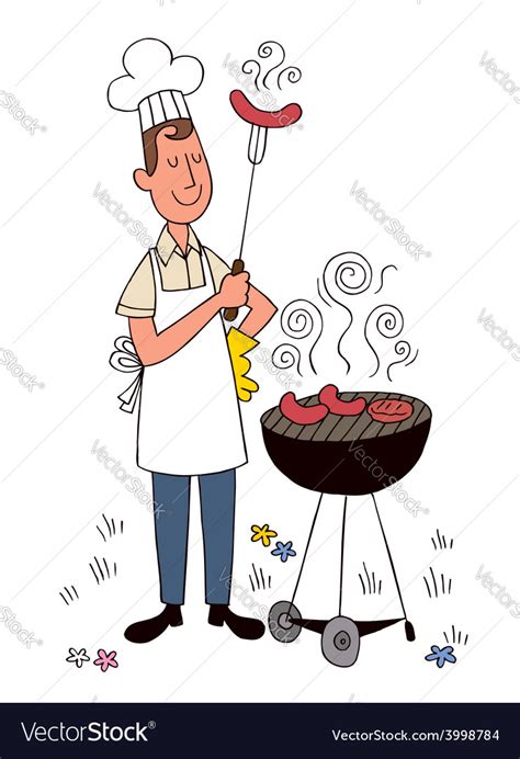 Chef Cooks Barbecue Steaks Royalty Free Vector Image Atelier Yuwa Ciao Jp