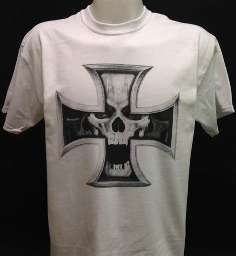 Skull Iron Cross T-Shirt and motorcycle shirts