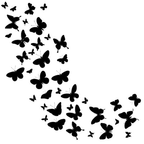 Butterflies Flying Away Silhouette