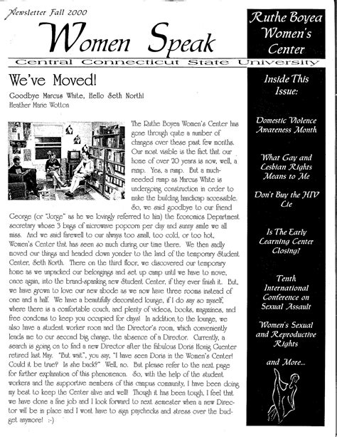 Women Speak Fall 2000 By Central Connecticut State University Issuu