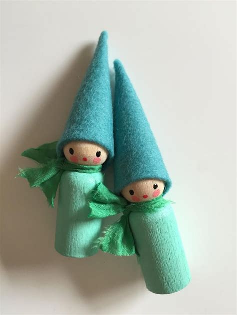 Felt Peg Doll Gnomes Handmade Waldorf Inspired Pocket Etsy Peg