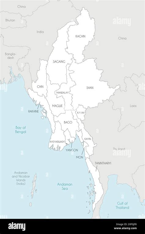 Vector Map Of Myanmar With Regions States And Administrative Divisions