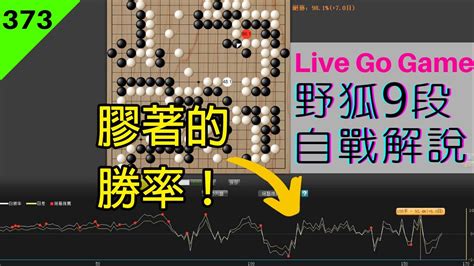 【網路圍棋自戰解說 373】野狐9段｜絕藝覆盤勝率非常膠著，最後結局留下懸念？ Youtube