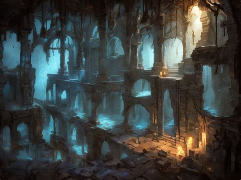 A painting of a cave with a candle lit in the middle - SeaArt AI