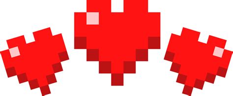 Download 949 X 393 3 Minecraft Heart Transparent Full Size Png