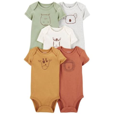 Carter S Infant Boy S 5 Pack Short Sleeve Bodysuits 1P559610 NB