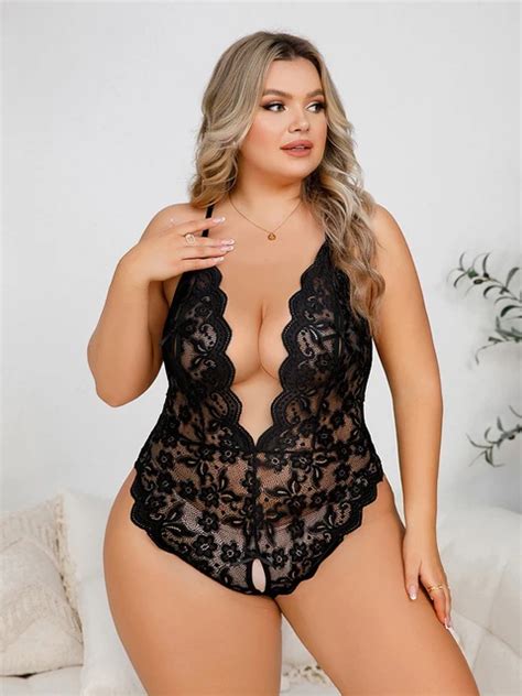 Plus Size Sexy Lingerie Dames Erotische Open Kruis Ondergoed Pyjama