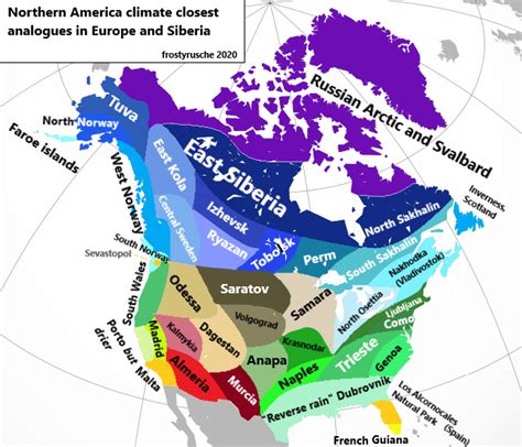 Northern America climate closest analogues in Europe and Siberia : r ...