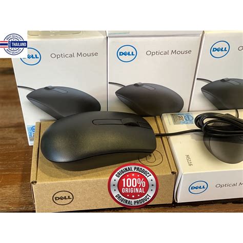 Dell Optical Mouse MS116 BLACK Original พรอมกลอง genuine ประกน