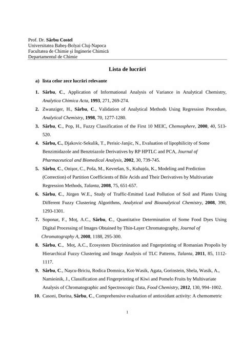 Pdf Lista De Lucrari Babe Bolyai Universitydoctorat Ubbcluj Ro Sustinerea Publica Sustineri