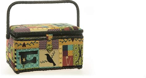 Allary Large Rectangle Sewing Basket With Tray Pincushion