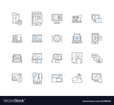 Big Data Line Icons Collection Analytics Vector Image