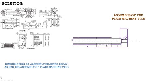 Assembly Drawing Of Plain Machine Vice Youtube