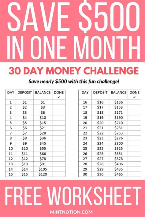 Money Challenge How To Save 500 In 30 Days Money Challenge Saving