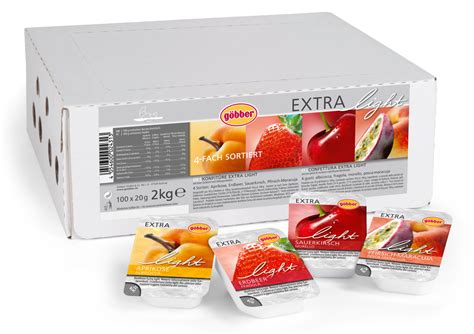 Göbber Extra Konfitüre Light 100 Portionen je 20g 4fach sortiert 2