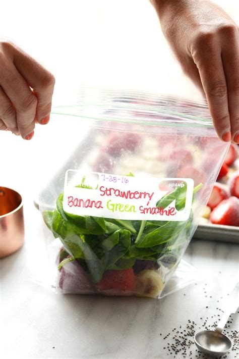 Strawberry Banana Spinach Smoothie In A Bag Fit Foodie Finds