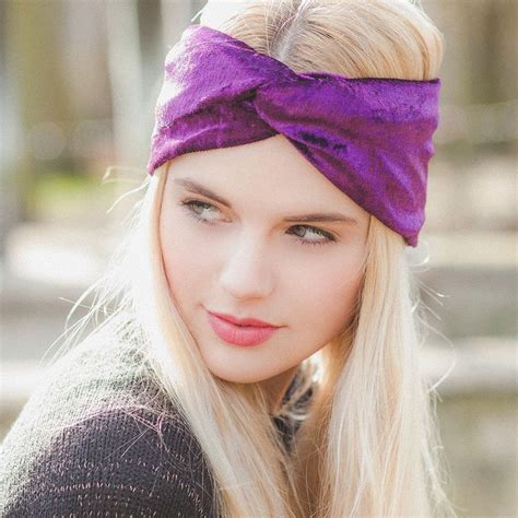 Bright Purple Velvet Turban Headband Velvet Headband Velvet Turban