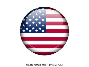 Graphic Design Usa Flag Circle Button Stock Vector (Royalty Free ...