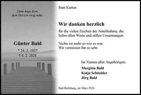 Traueranzeigen Von G Nter Bald Trauer In Nrw De