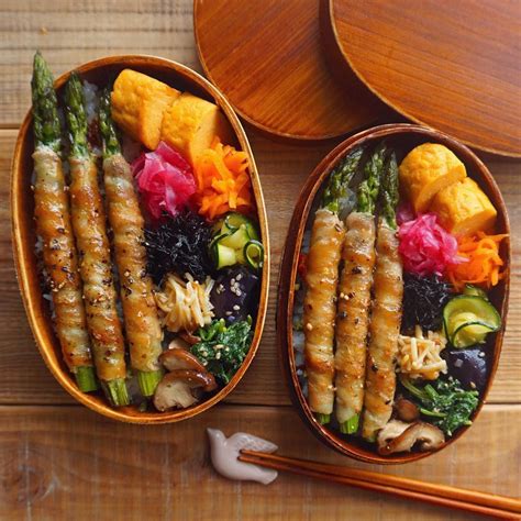 どんな形のお弁当箱でもok♡簡単・華やかなのっけ弁を作ろう 料理 レシピ お弁当 アスパラ お弁当 肉