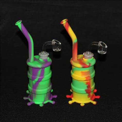 Silicon Waters Pipes Glass Bongs Hookah Silicone Barrel Rigs For