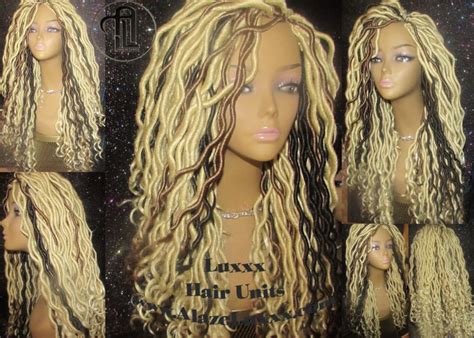 Platinum Blonde Gypsy Bohemian Boho Goddess Faux Dread Locs Wig Unit Blonde 613 27 Wavy NEW