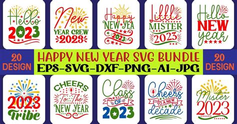 Happy New Year SVG Bundle Bundle · Creative Fabrica