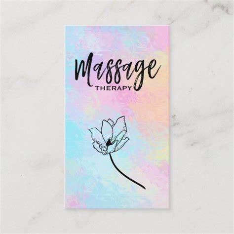 Floral Massage Therapist Massage Therapy Business Card