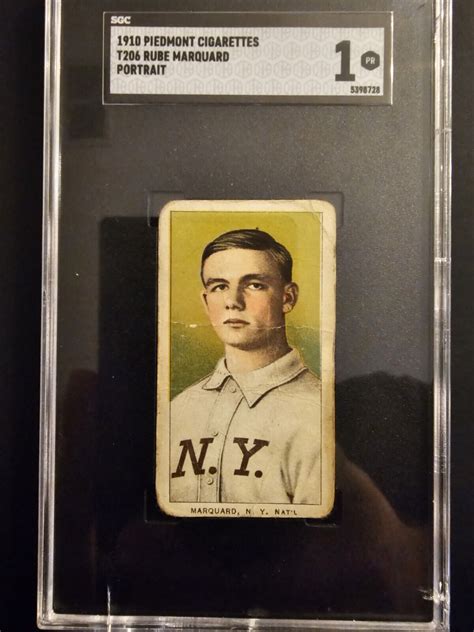 T Piedmont Back Portrait Hof Rube Marquard New York